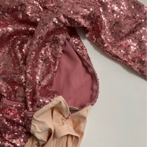 COLLECTIVE THE LABEL pink sequin bodysuit - Picture 4 of 6